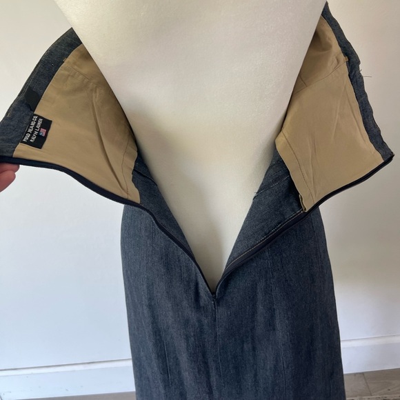 Polo Jeans Ralph Lauren 90s Vintage Y2K Strapless Denim Mini Dress Size 6 - Picture 8 of 10